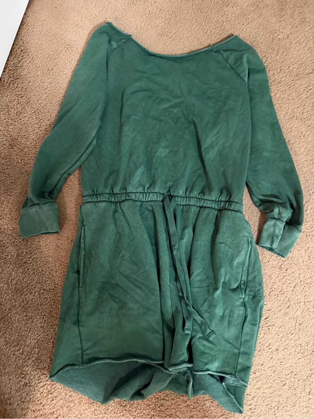 Aerie Green Long Sleeve Drawstring One Piece